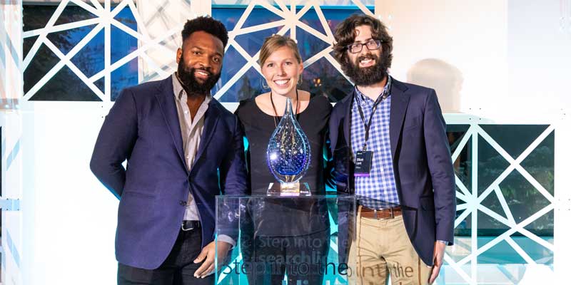 The Merkle team receives their Microsoft Advertising Global Partner of the Year Award.