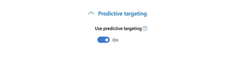 Predictive Targeting toggle button.