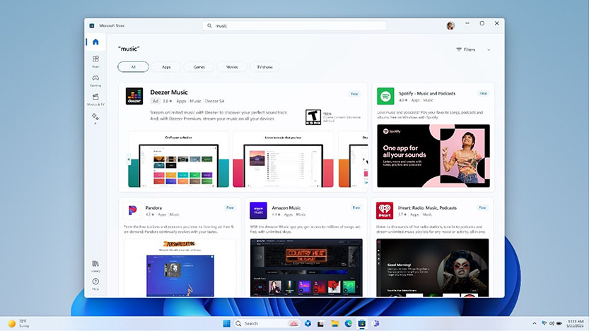 Microsoft Store interface showcasing Premium Search Ads.