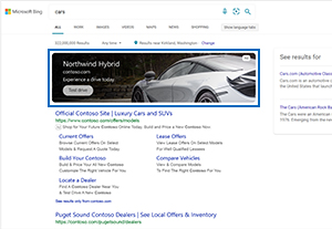 Mainline ad placement in search results page example.