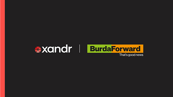 Xandr and BurdaForward's logos.