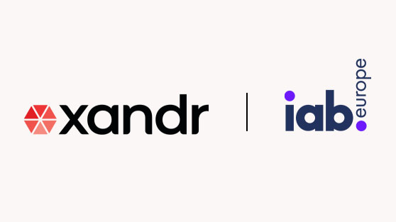 The Xandr and iab Europe logos over a white background.